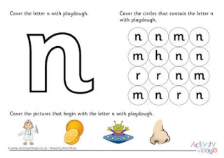 Alphabet Playdough Mat N