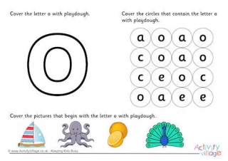 Alphabet Playdough Mat O