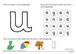Alphabet Playdough Mat U