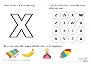 Alphabet Playdough Mat X