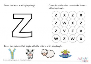 Alphabet Playdough Mat Z