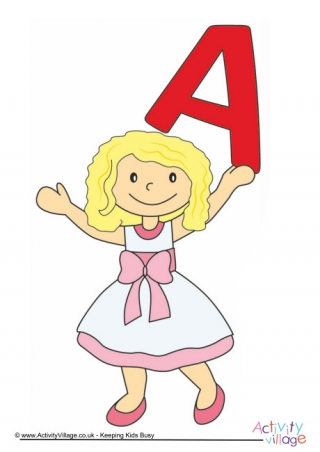 Happy Children Alphabet Posters - A - Girl