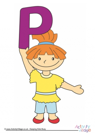 Happy Children Alphabet Posters - P - Girl