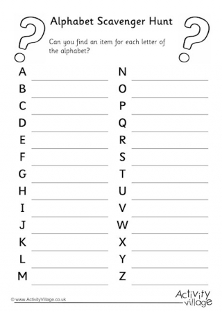 Alphabet Scavenger Hunt