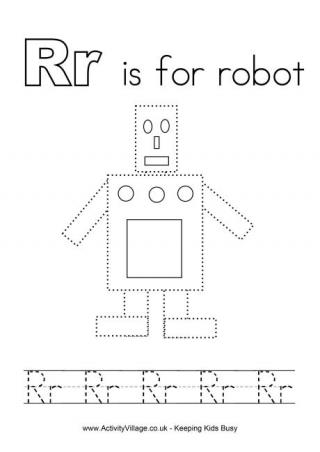Tracing Alphabet R is for Robot