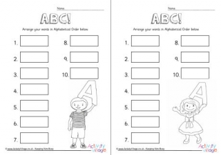 Alphabetical Order -10 Words Base