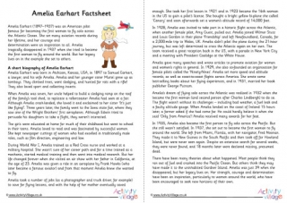 Amelia Earhart Factsheet