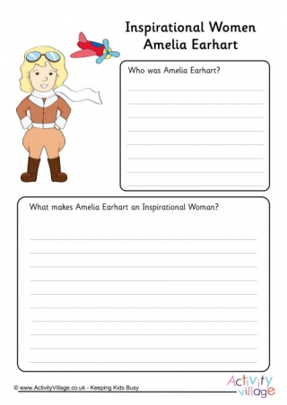 Amelia Earhart Inspirational Women Worksheet