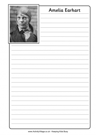 Amelia Earhart Notebooking Page