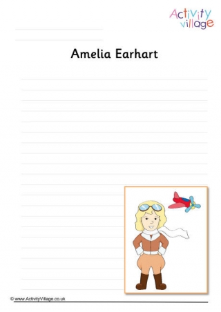Amelia Earhart Writing Page