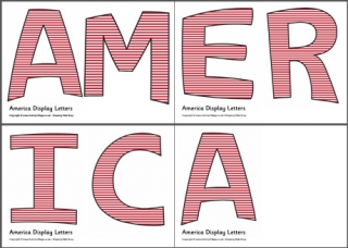 America Display Letters - Stripes