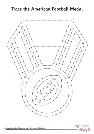 American Football Medal Tracing Page