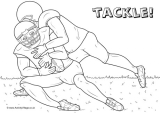American Football Tackle Colouring Page