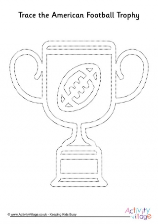 American Football Trophy Tracing Page