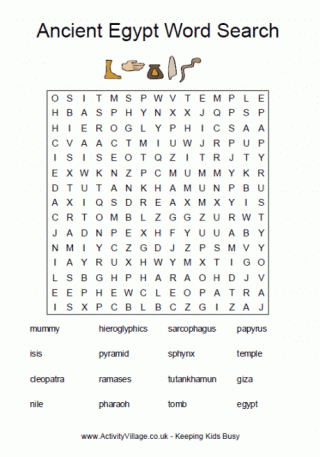 Ancient Egypt Word Search