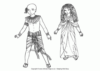 Ancient Egyptian Children Colouring Page