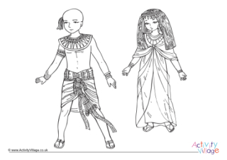 Ancient Egyptian Children Colouring Page