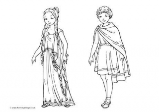 Ancient Greek Children Colouring Page