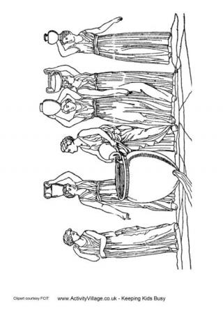 Ancient Greeks Ladies Colouring Page