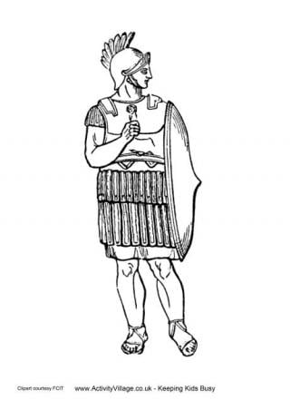 Ancient Greeks Shield Colouring Page