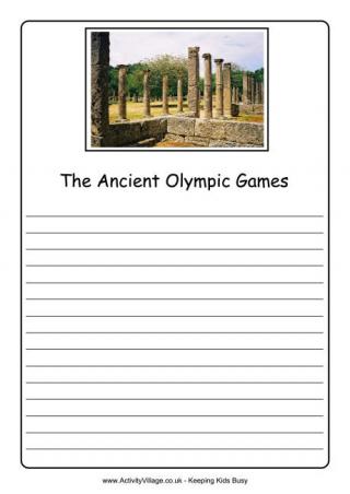 Ancient Olympic Games Notebooking Page