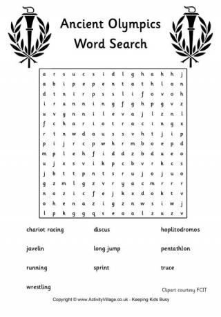 Ancient Olympics Word Search