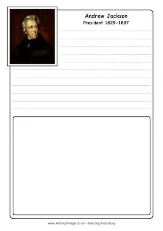 Andrew Jackson Notebooking Page