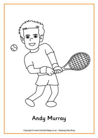 Andy Murray Colouring Page