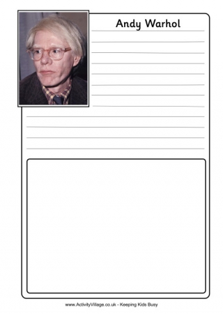 Andy Warhol Notebooking Page