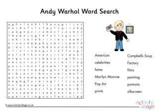 Andy Warhol Word Search