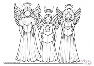 Angel Choir Colouring Page 2
