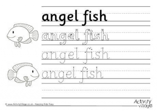 Angel Fish Handwriting Worksheet