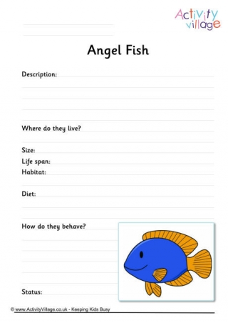 Angel Fish Worksheet