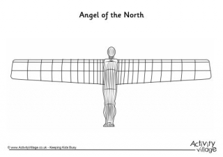 Angel Of The North Colouring Page
