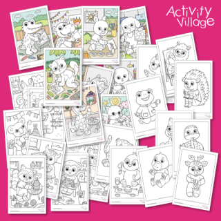 Animal Arts and Crafts Colouring Pages