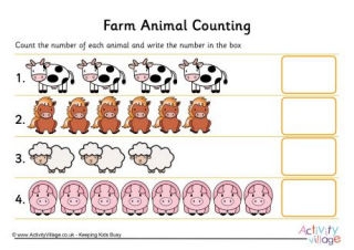 Animal Counting Worksheets