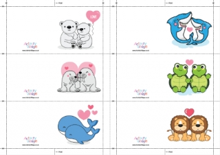 Animal Valentines Mini Cards 2