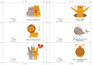 Animal Valentines Mini Cards