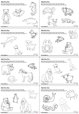Animals Initial Sounds Odd One Out