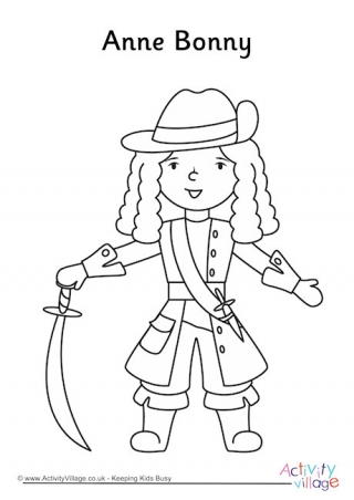 Anne Bonny Colouring Page