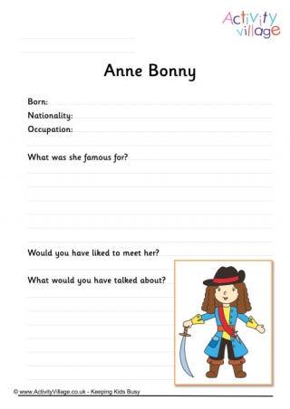 Anne Bonny Worksheet