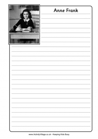 Anne Frank Notebooking Page