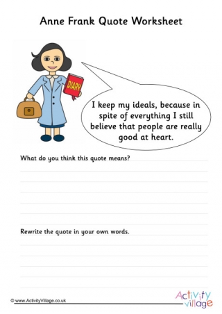 Anne Frank Quote Worksheet