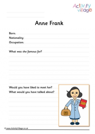 Anne Frank Worksheet
