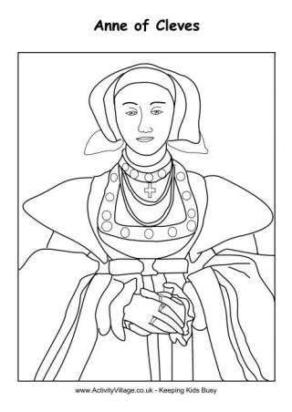 Anne of Cleves Colouring Page