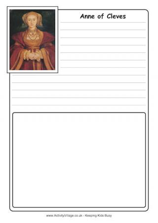 Anne of Cleves Notebooking Page