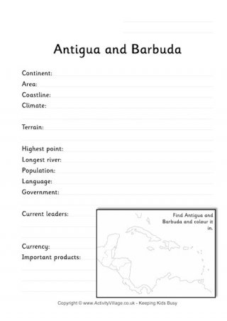 Antigua and Barbuda Fact Worksheet