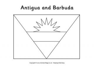 Antigua and Barbuda Flag Colouring Page