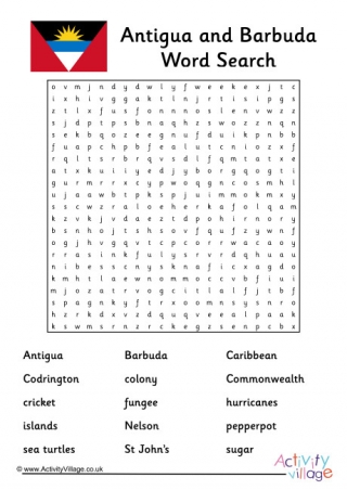 Antigua and Barbuda Word Search