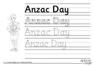 Anzac Day Worksheets